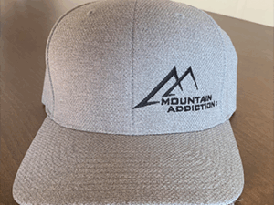 Grey Flex Fit Hat with Black embroidered stitching